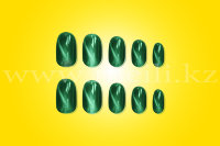 Ногти накладные самоклеющиеся «Кошачий глаз», овальной формы, цвет зеленый. арт 886-7