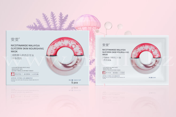 Маска салфетка для питания и омоложения кожи лица «Nicotinamide». 5 штук. арт 663