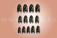 Ногти накладные самоклеющиеся "Art stile", овальной формы, цвет черный золото. арт 012-5