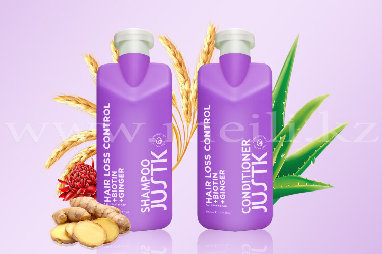 Шампунь и кондиционер от выпадения волос «Just biotin & ginger»