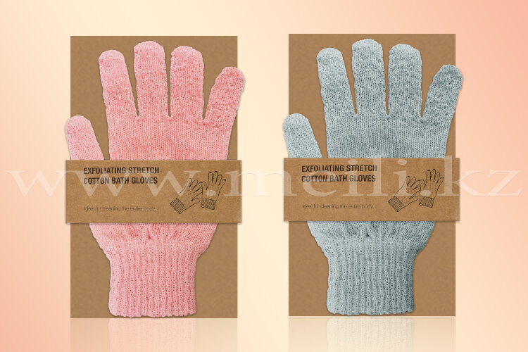 Мочалка перчатки «Exfoliating stretch cotton bath gloves» 2 шт. арт 452