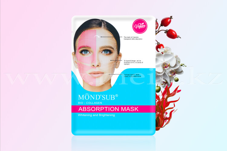 Гидрогелевая маска для лица  «Whitening fnd Brightening Bio-collagen face skin mask». арт 716
